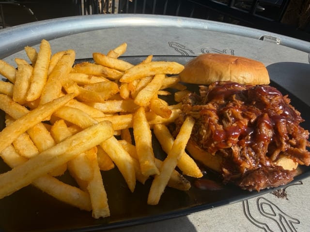 Our Famous BBQ Pulled Pork Sandwich.